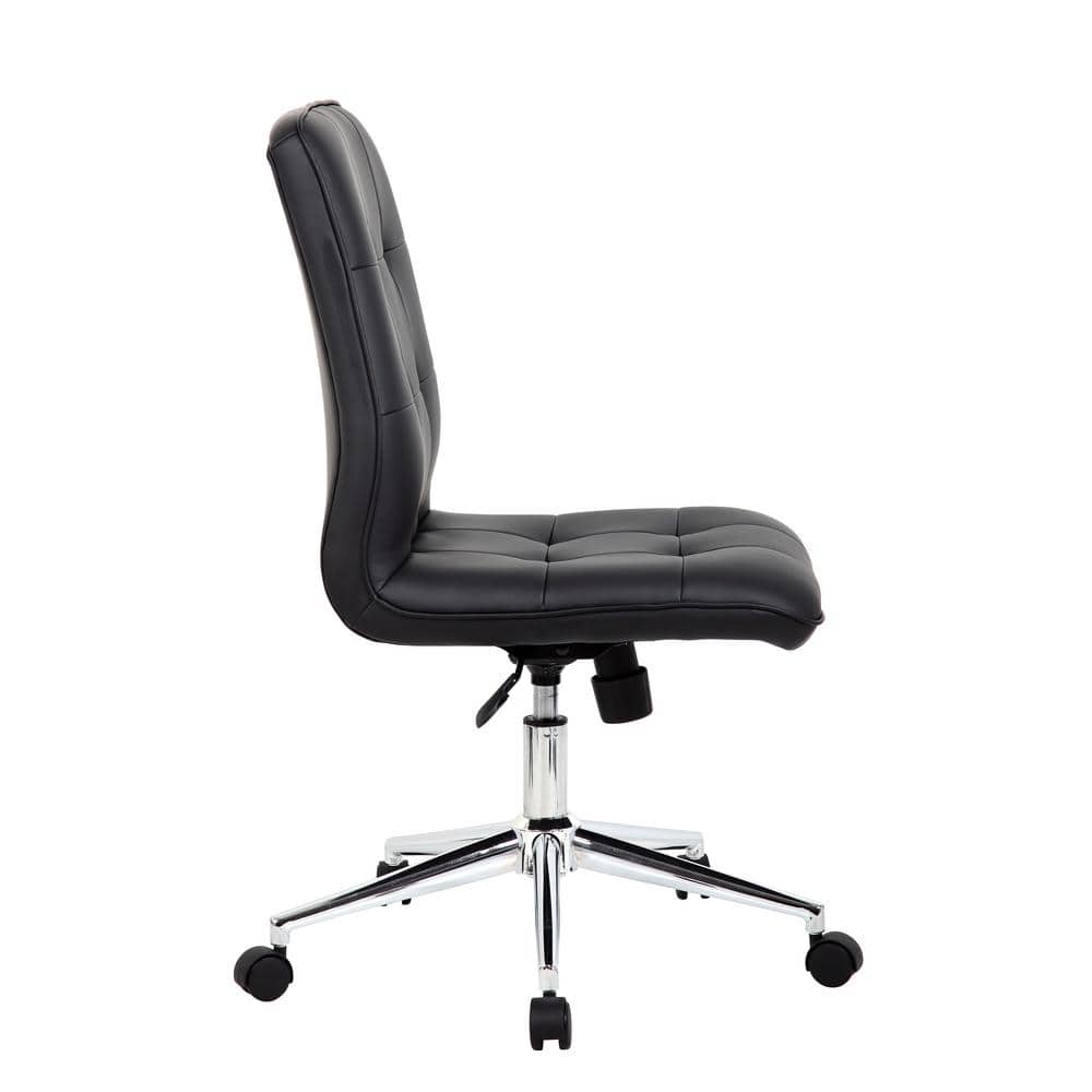 ErgoFlex Black CaressoftPlus Armless Task Chair with Swivel Base