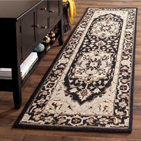 Chelsea Black/Natural 3 ft. x 10 ft. Border Runner Rug