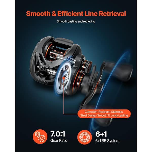 SKYSHALO Rod and Fishing Reel Combo 6 Plus 1 BB System 7.0:1 Gear Ratio Cork Handle, Ceramic Guides, IM7 Carbon Fiber Baitcasting SKYSHALO Rod and Fishing Reel Combo 6 Plus 1 BB System 7.0:1 Gear Ratio Cork Handle, Ceramic Guides, IM7 Carbon Fiber Baitcasting