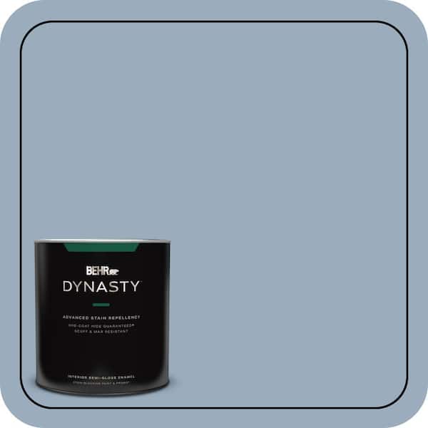 BEHR DYNASTY 1 qt. #S510-3 Ombre Blue One-Coat Hide Semi-Gloss Enamel Interior Stain-Blocking Paint and Primer