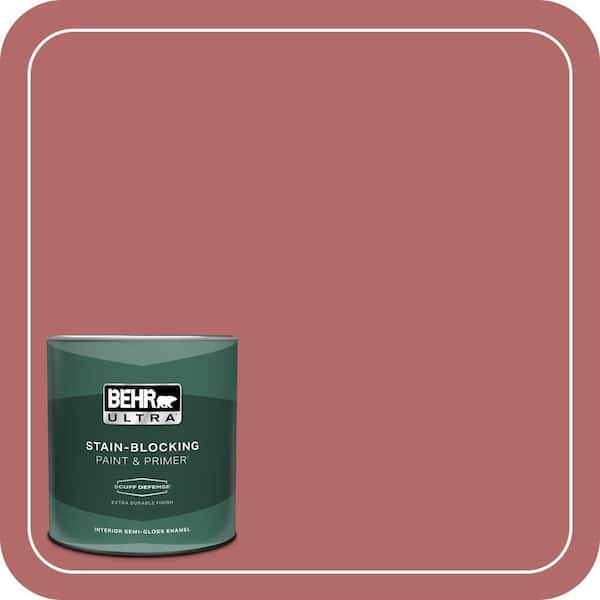 BEHR ULTRA 1 qt. #PMD-12 Desert Rose Extra Durable Semi-Gloss Enamel Interior Paint & Primer