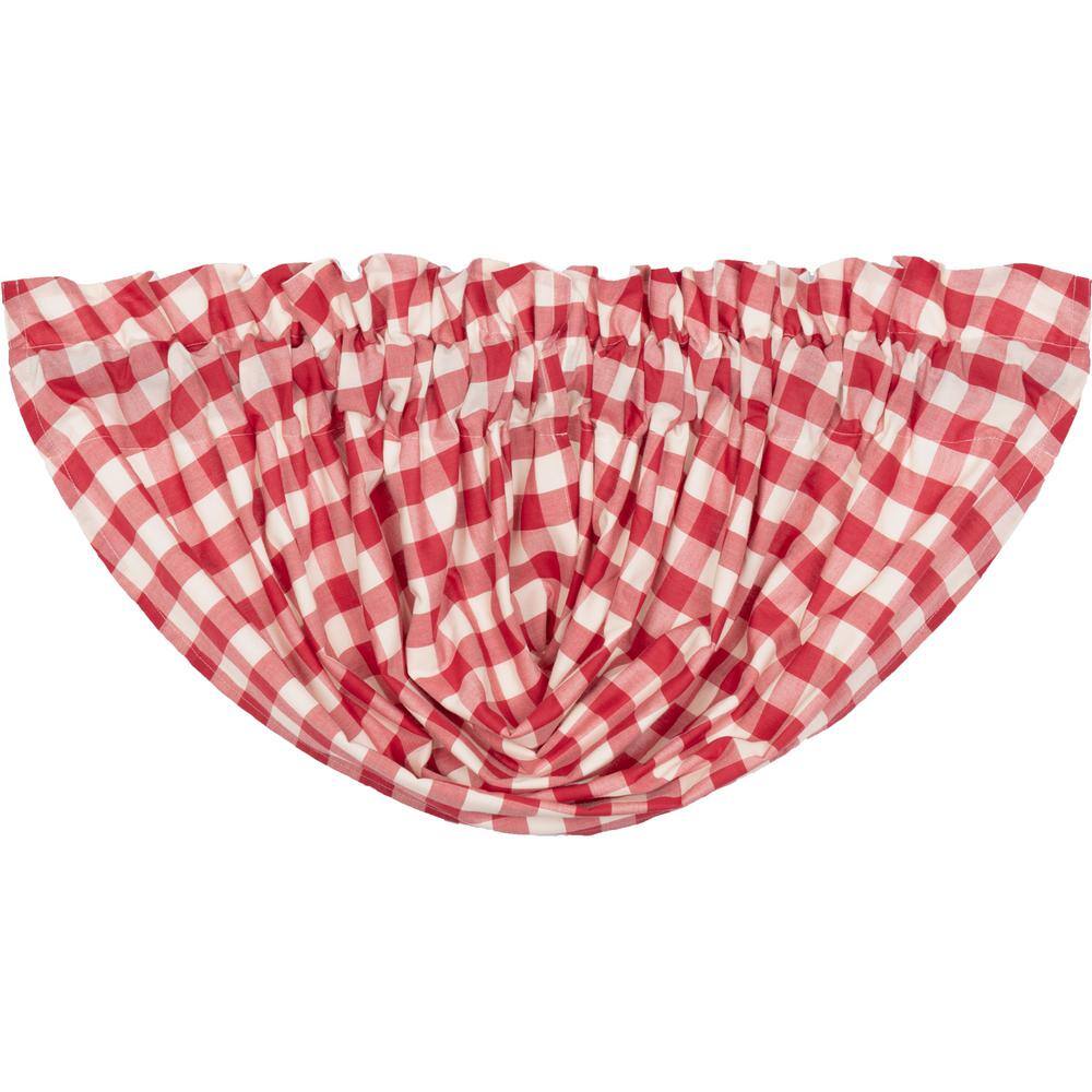 Annie Buffalo Check 60 in. W x 15 in. L Cotton Straight Edge Rod Pocket Farmhouse Kitchen Curtain Balloon Valance in Red price history on PriceWatchPro