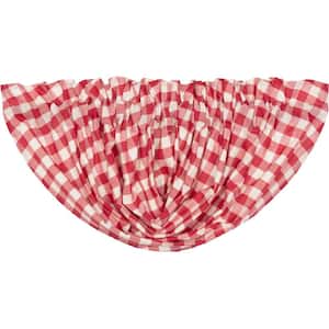 Annie Buffalo Check 60 in. W x 15 in. L Cotton Straight Edge Rod Pocket Farmhouse Kitchen Curtain Balloon Valance in Red
