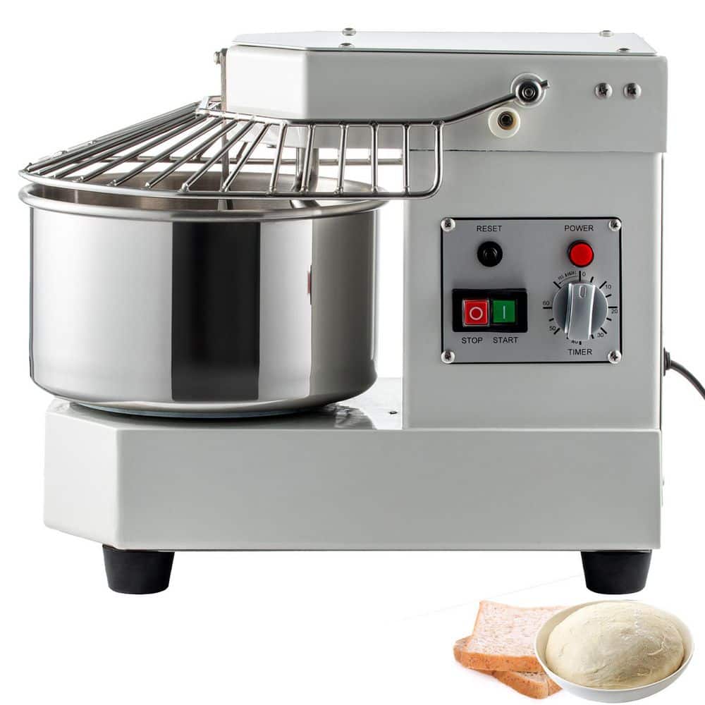 Commercial Food Mixer 35-Cups 8.5 qt. Capacity Food Processor 450W Dual Rotating Dough Kneading Machine Stainless Steel