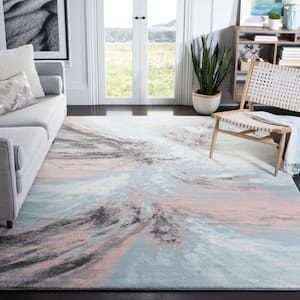 Glacier Pink/Blue 8 ft. x 10 ft. Abstract Area Rug