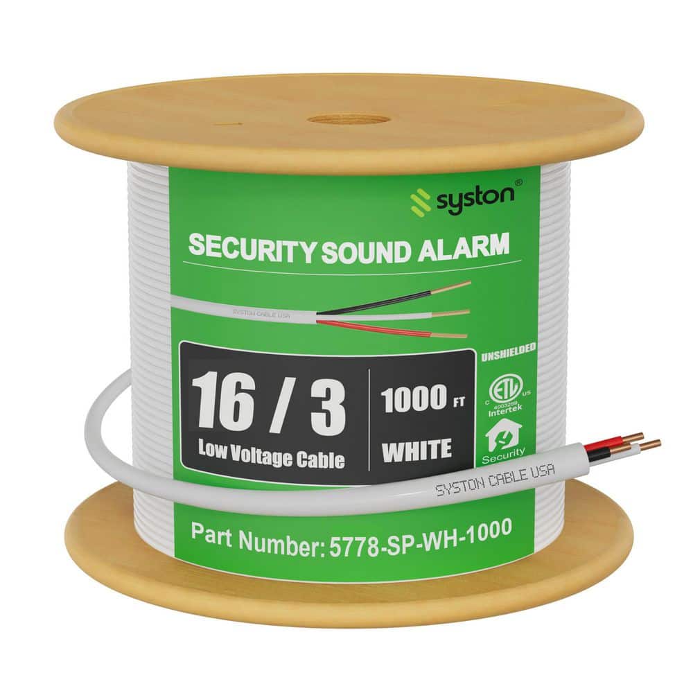 1000 ft. 16/3 White CMP Unshielded Stranded Bare Copper Security/Alarm/Control/Sound Wire Indoor/Outdoor UV Resistant UL price history on PriceWatchPro