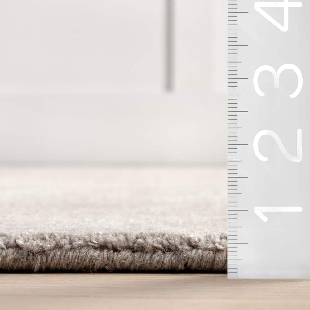 Dove Grey Handmade Wool and Viscose Rectangular Rug