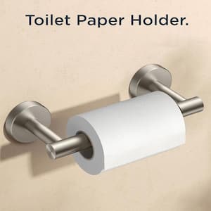 Bathroom Wall-Mount Toilet Paper Holder Flexible Pivot TP Holder in Brushed Nickel(2 Pack)