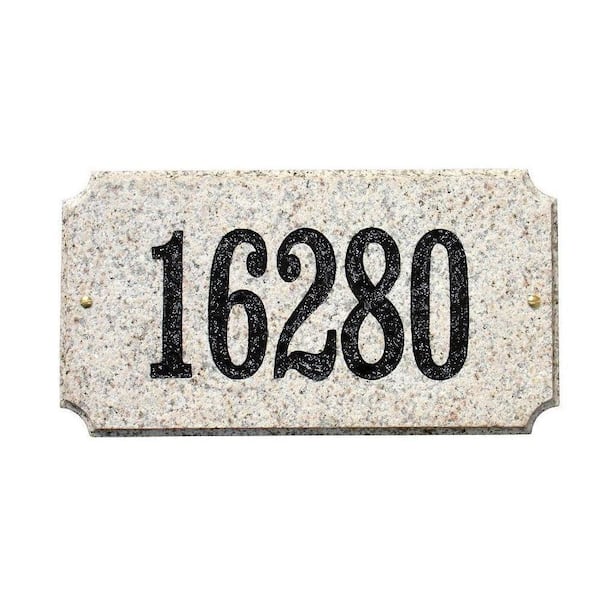 QualArc Executive Rectangular Granite Address Plaque in Autumn Leaf Natural Stone Color