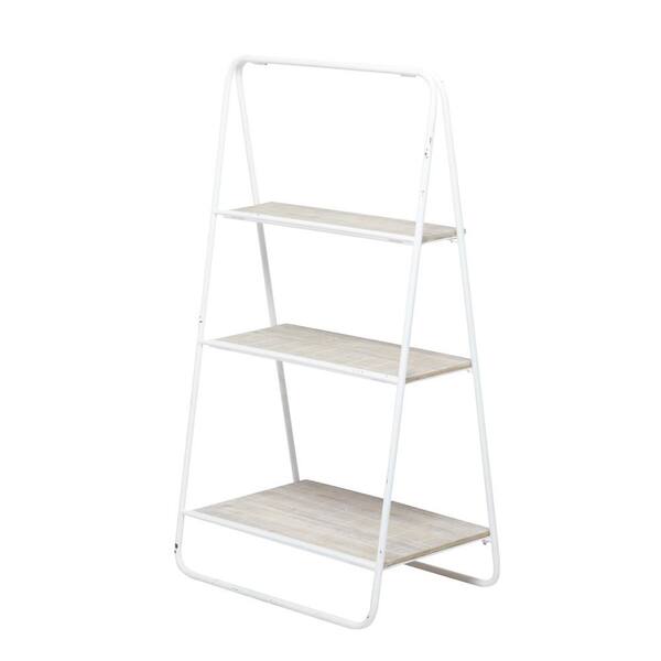 Litton Lane 36 in. White Metal Farmhouse Shelving Unit