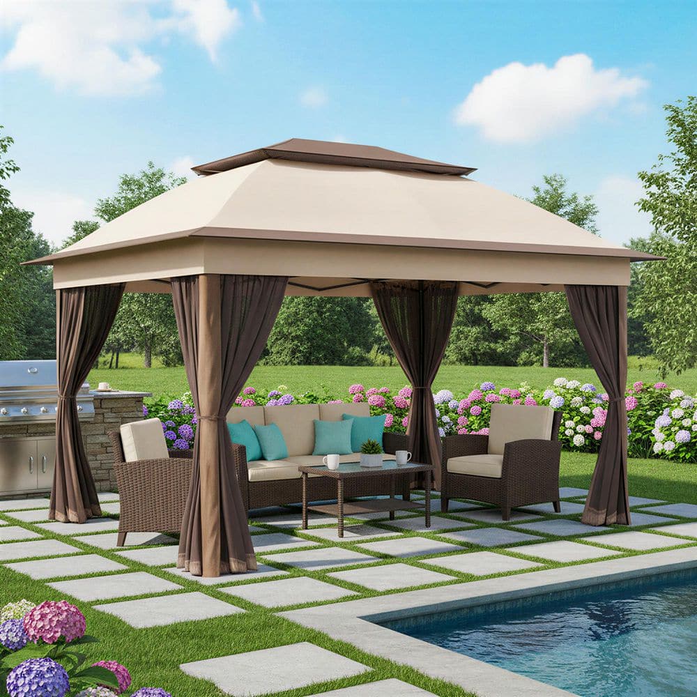 11 ft. x 11 ft. Beige Instant Canopy Pop Up Tent price history on PriceWatchPro