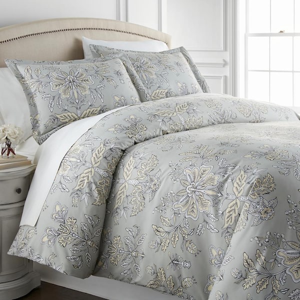 Southshore Fine Linens Vintage Garden 3-Piece Sand Floral Microfiber King/Cal King Comforter Set