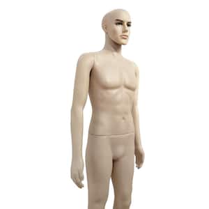 72 in. H Beige Male Body Model Plastic Mannequin Full Body Dress Form Shopwindow Display