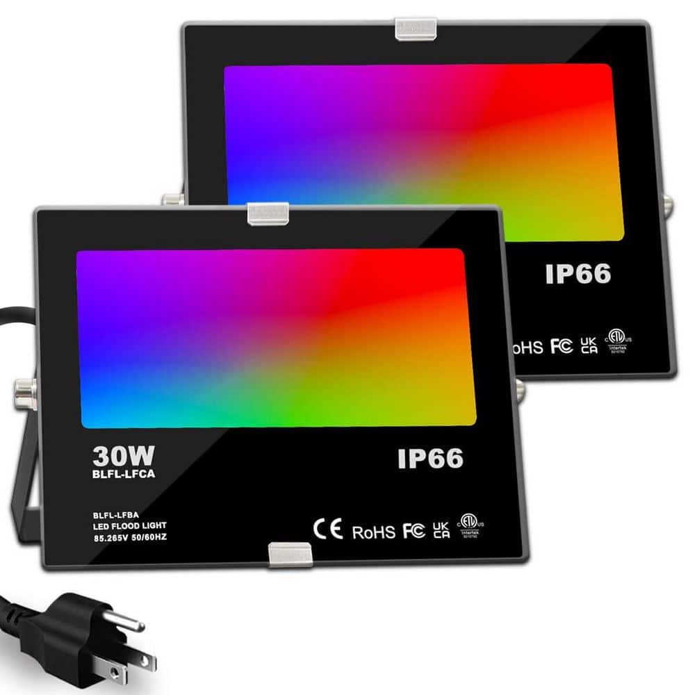 BeamBox Black Plug-In Integrated LED Landscape Flood Light 30-Watt