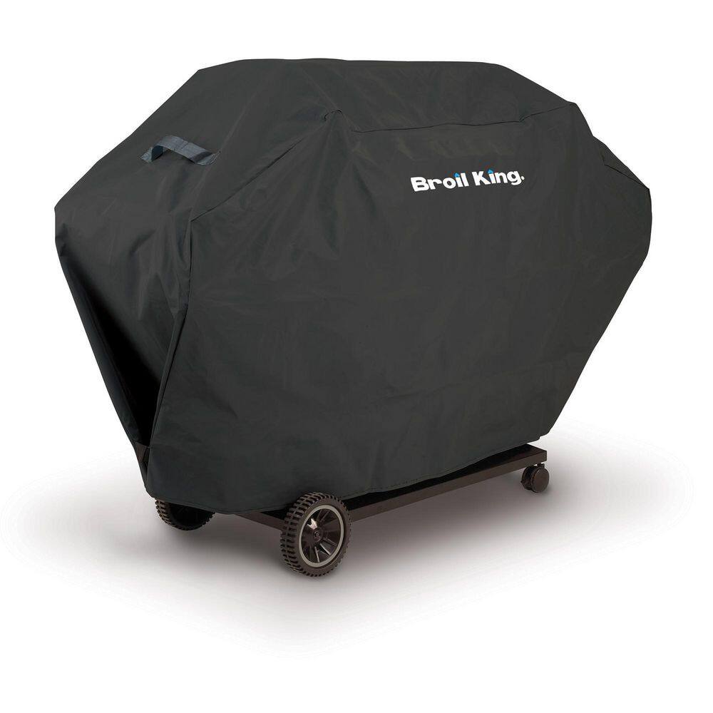 Universal 58 Inch Black Polyester Grill Cover with Hook and Loop Closure