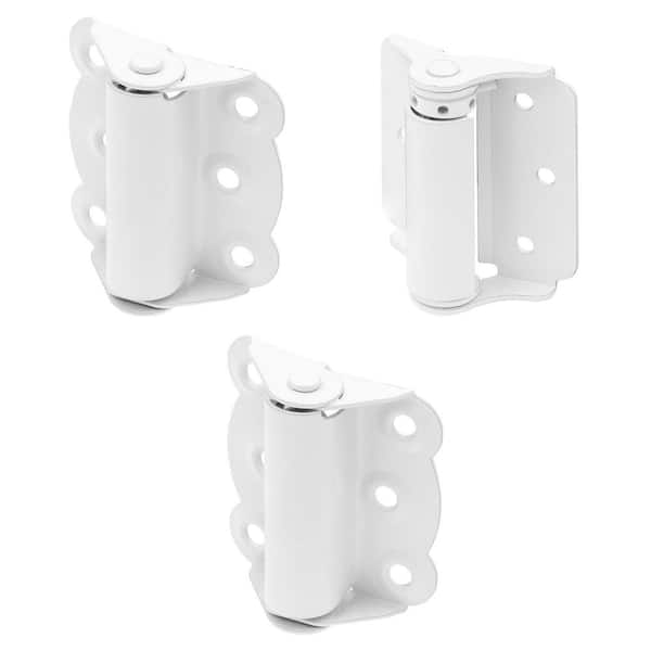 Storm and Screen Door 2-Self Closing and 1-Adjustable Hinge Set 2-3/4 in. with Screws, White (Three pack)