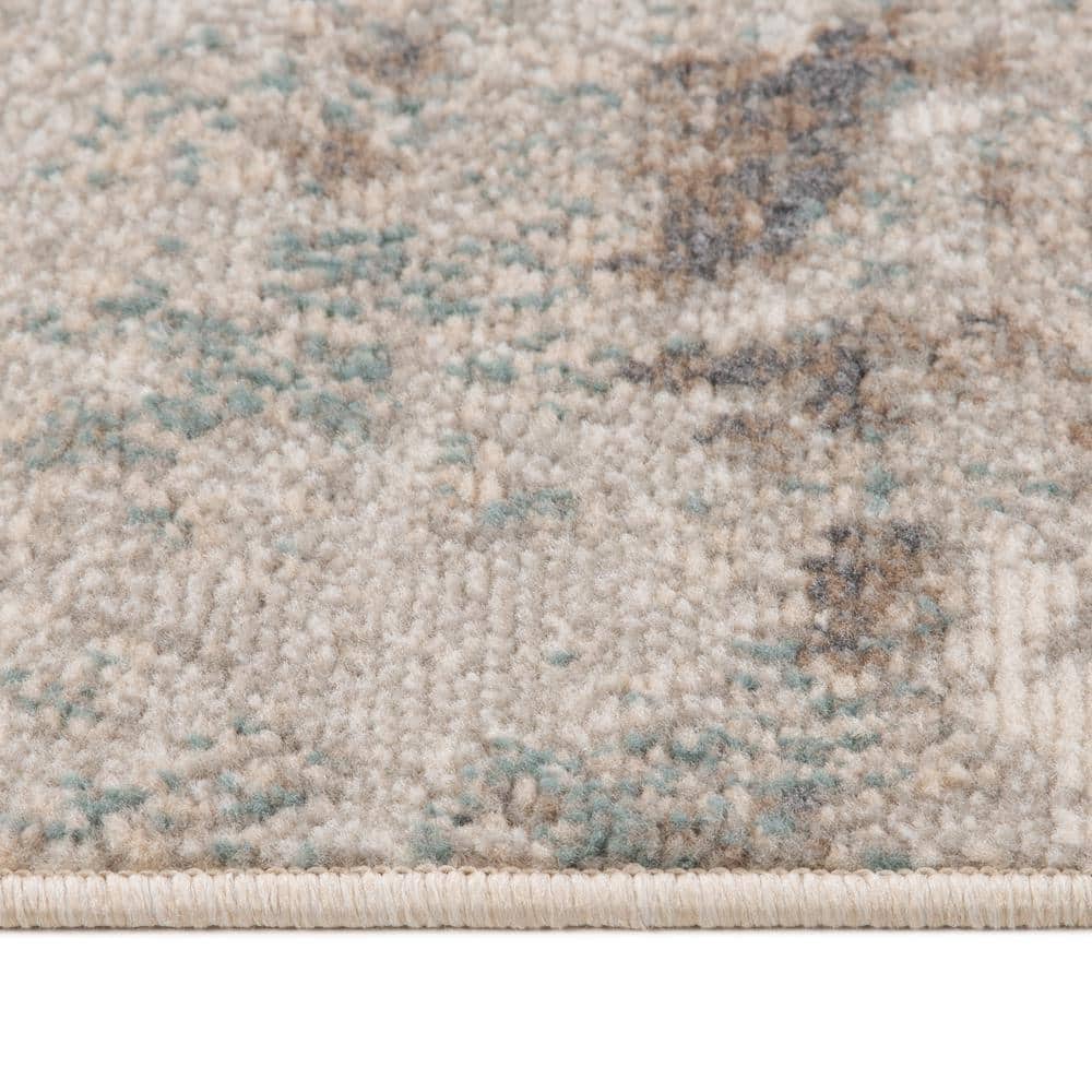 Gray Abstract Synthetic 6x9 Rectangular Area Rug