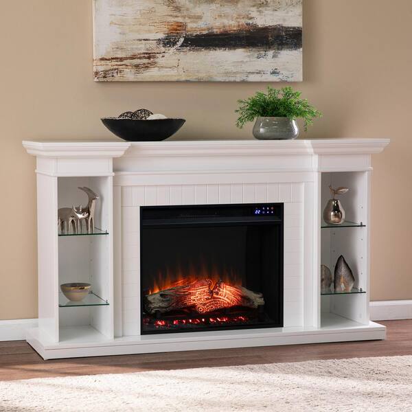 Southern Enterprises Xairea 23 in. Touch Panel Electric Fireplace in White  HD053684 - The Home Depot