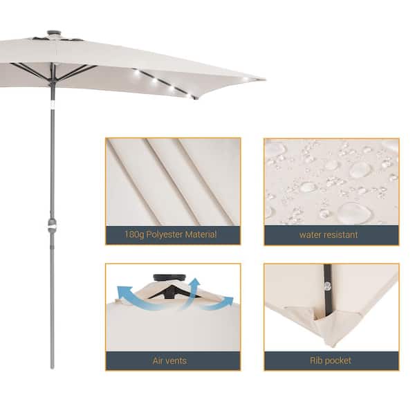 Sonkuki 10 ft. x 6.5 ft. Rectangle Solar LED Outdoor Patio