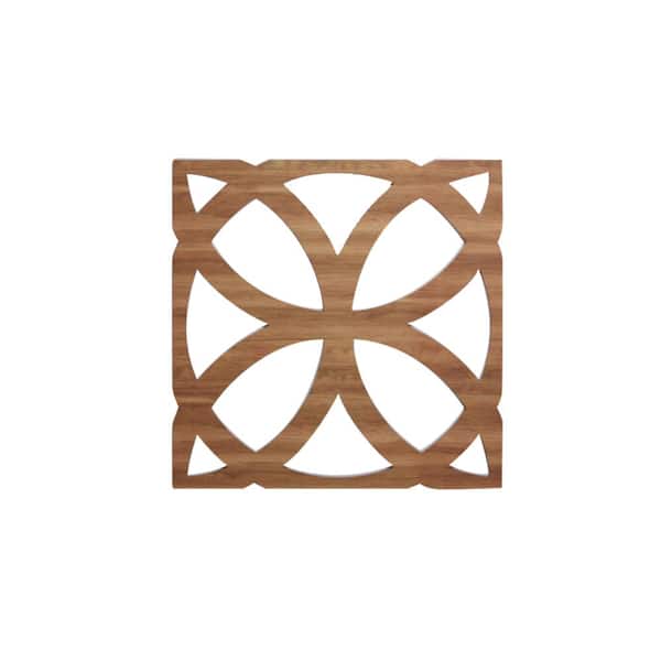 Ekena Millwork 15-3/8 in. x 15-3/8 in. x 1/4 in. Walnut Medium Daventry Decorative Fretwork Wood Wall Panels (20-Pack)
