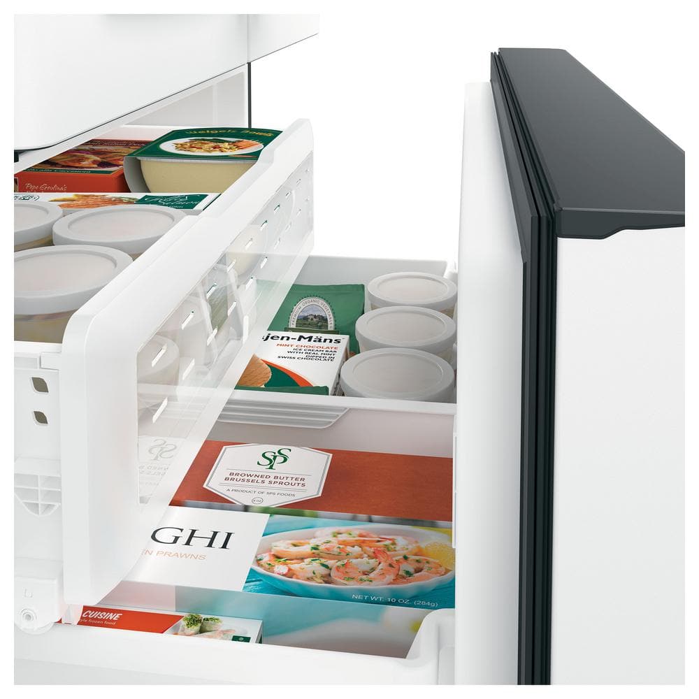 Matte White 36" Smart French-Door Refrigerator with Ice Maker