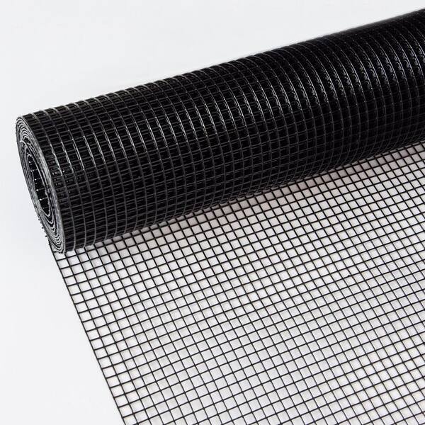 WRIGHTMASTER 2 ft. x 50 ft. 21-Gauge Black Vinyl Coated Welded Wire Fence, Hardware Cloth Poultry-Netting Cage