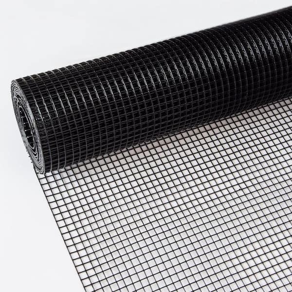 2 ft. x 50 ft. 21-Gauge Black Vinyl Coated Welded Wire Fence, Hardware Cloth for Poultry-Netting Cage