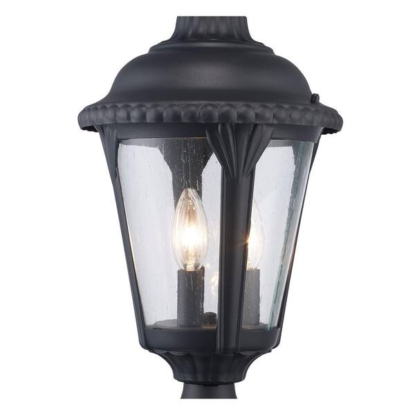 Bel Air Lighting Commons 3-Light Black Outdoor Lamp Post Light