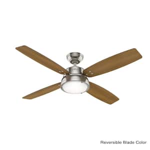 Wingate 52 in. LED Indoor Brushed Nickel Ceiling Fan with Light Kit and Handheld Remote Control