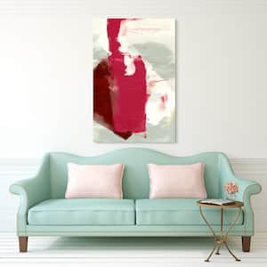 "Magenta Abstract 2" Frameless Free Floating Tempered Glass Panel Graphic Art Wall Art