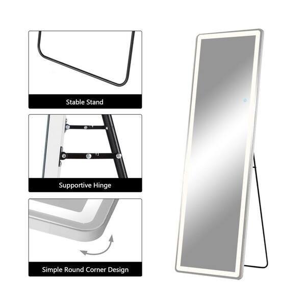 Lumioca 3-Color LED White 21 in. W x 64 in. H Full-Length Metal