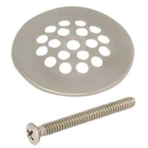 2-7/8 in. Bath Grid Strainer with Screw in Brushed Nickel