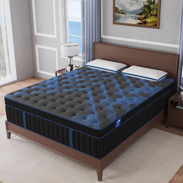 Queen Size Medium Firm 12 in. Memory Foam Hybrid Mattress with Euro Top, Motion Isolation and Bed-in-a-Box Mattress