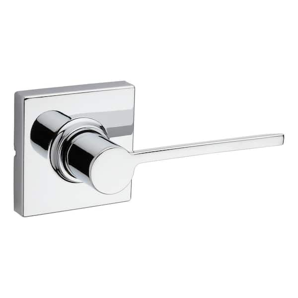 Kwikset Ladera Polished Chrome Hall and Closet Door Lever with Square Trim