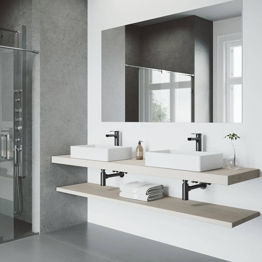 Matte Black Brass Single Handle Vessel Faucet