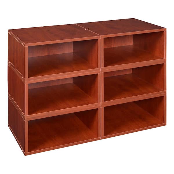 Regency 13 in. H x 39 in. W x 13 in. D Cherry Wood 6-Cube Organizer