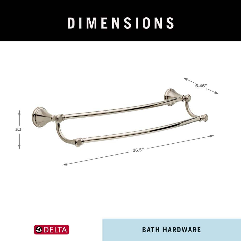 Cassidy 24 in. Stainless Steel Wall Mounted Double Towel Bar