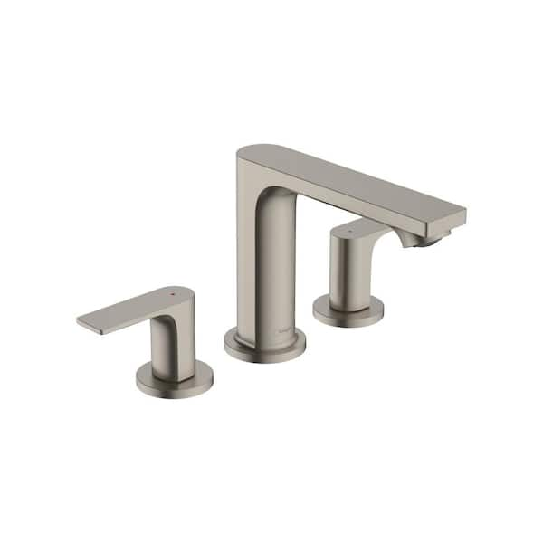 Rebris E 8 in. Widespread Double Handle Bathroom Faucet in Brushed Nickel