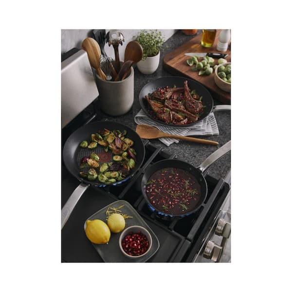 T-fal All In One Hard Anodized Nonstick Cookware Set 12 Piece Pots and  Pans, Dishwasher Safe Black