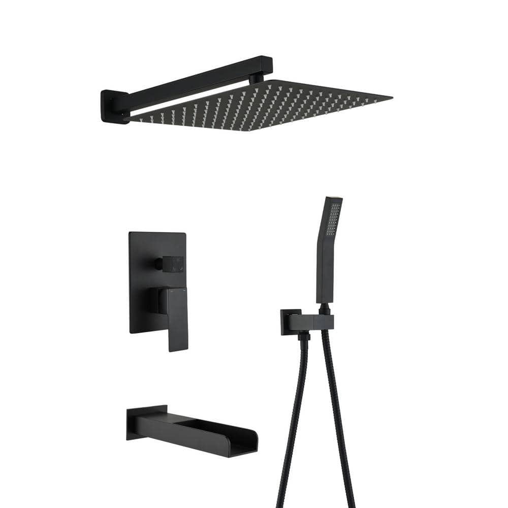 10in. Single Handle 1-Spray Tub and Shower Faucet 2.5 GPM with Shower Head 