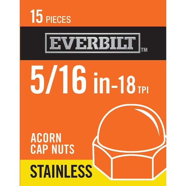 Everbilt 5/16 in.-18 Stainless Steel Cap Nut (15-Pack)