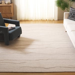 Abstract Beige 8 ft. x 10 ft. Undulating Marle Area Rug