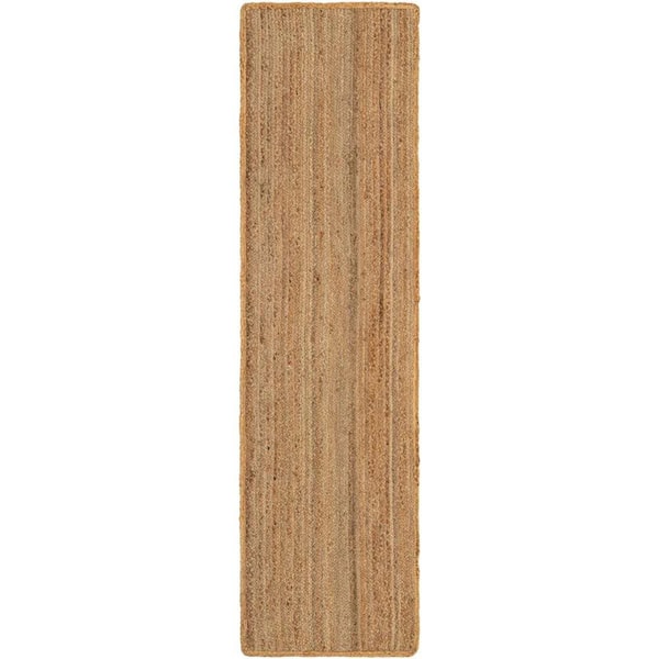 Unique Loom Braided Jute Dhaka Natural 2 ft. 7 in. x 10 ft. Area Rug