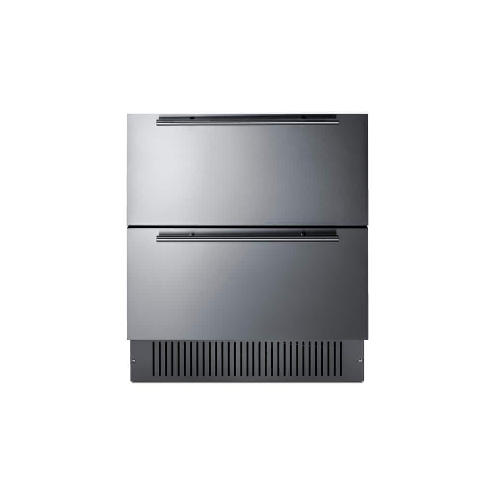 Summit Appliance 5.42 cu. ft. Under Counter Double Drawer Refrigerator in Stainless Steel, ADA Compliant, Stainless Steel / Panel Ready