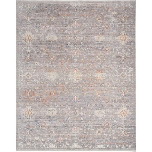 Nourison Timeless Classics Grey 10 ft. x 13 ft. Medallion Traditional Area Rug