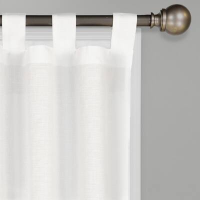 White Solid Tab Top Room Darkening Curtain - 60 in. W x 84 in. L (Set of 2)