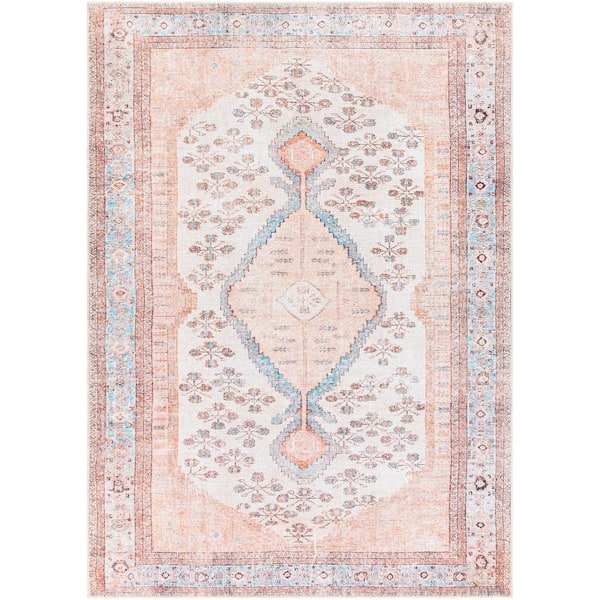 Livabliss Elena Blush 5 ft. 3 in. x 7 ft. 3 in. Machine-Washable Area Rug