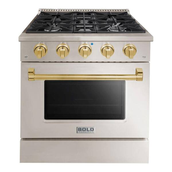 Hallman BOLD 30 in. 4.2 Cu. Ft. 4 Burner Freestanding All Gas Range