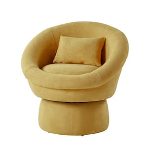 Olga Modern Lamb Wool Upholstery Swivel Barrel Chair