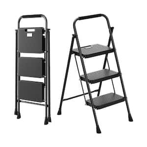 3-Step 8.3 ft. Reach Metal and Plastic Step Stool, 330 lbs. Load Capacity
